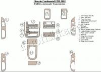 Декоративные накладки салона Lincoln Continental 1998-2002 полный набор, Автоматическая коробка передач